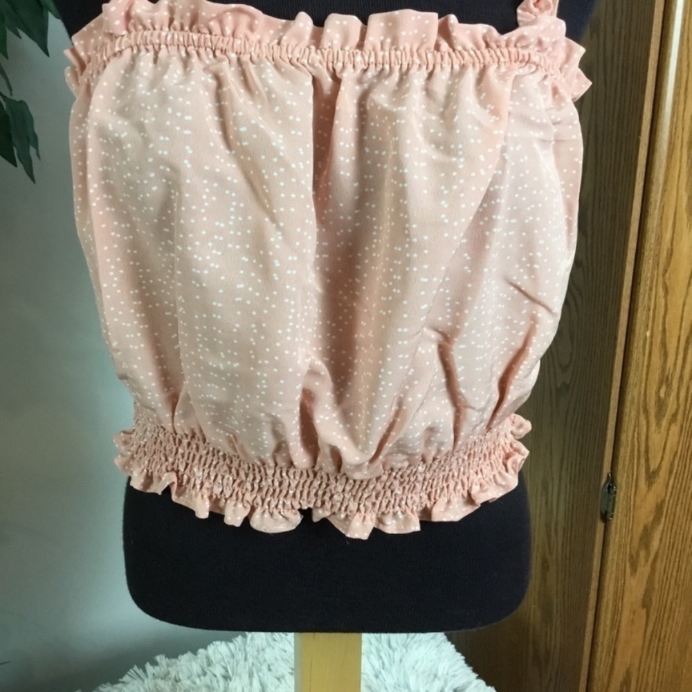 Lily Rose smocked cropped summer top Woman’s size XL - Picture 3 of 12